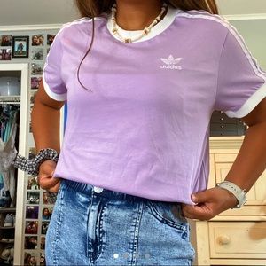 Purple Adidas Originals 3-Stripe T-Shirt